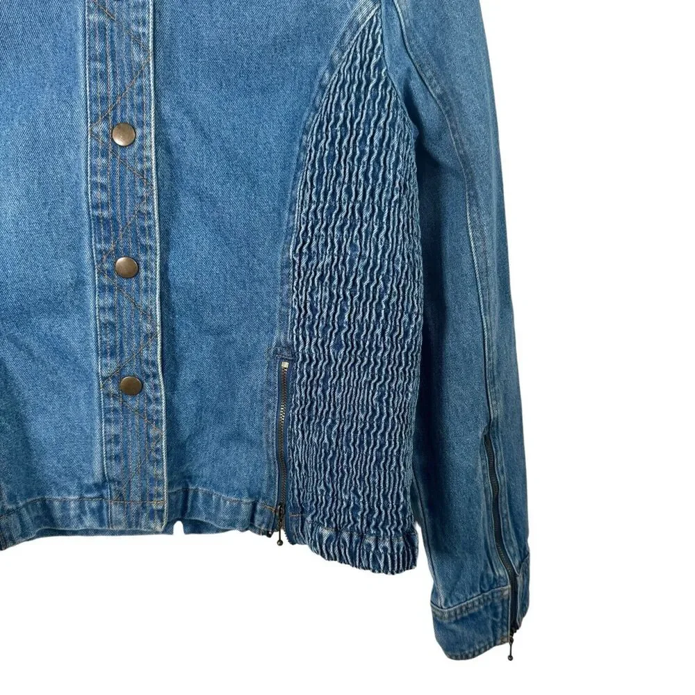 Nancy Bolen City Girl Denim Jacket Western Boho Equestrian Cotton Womens Size 8 - Picture 3 of 7